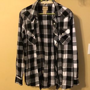 Western Black and White Plaid Shirt